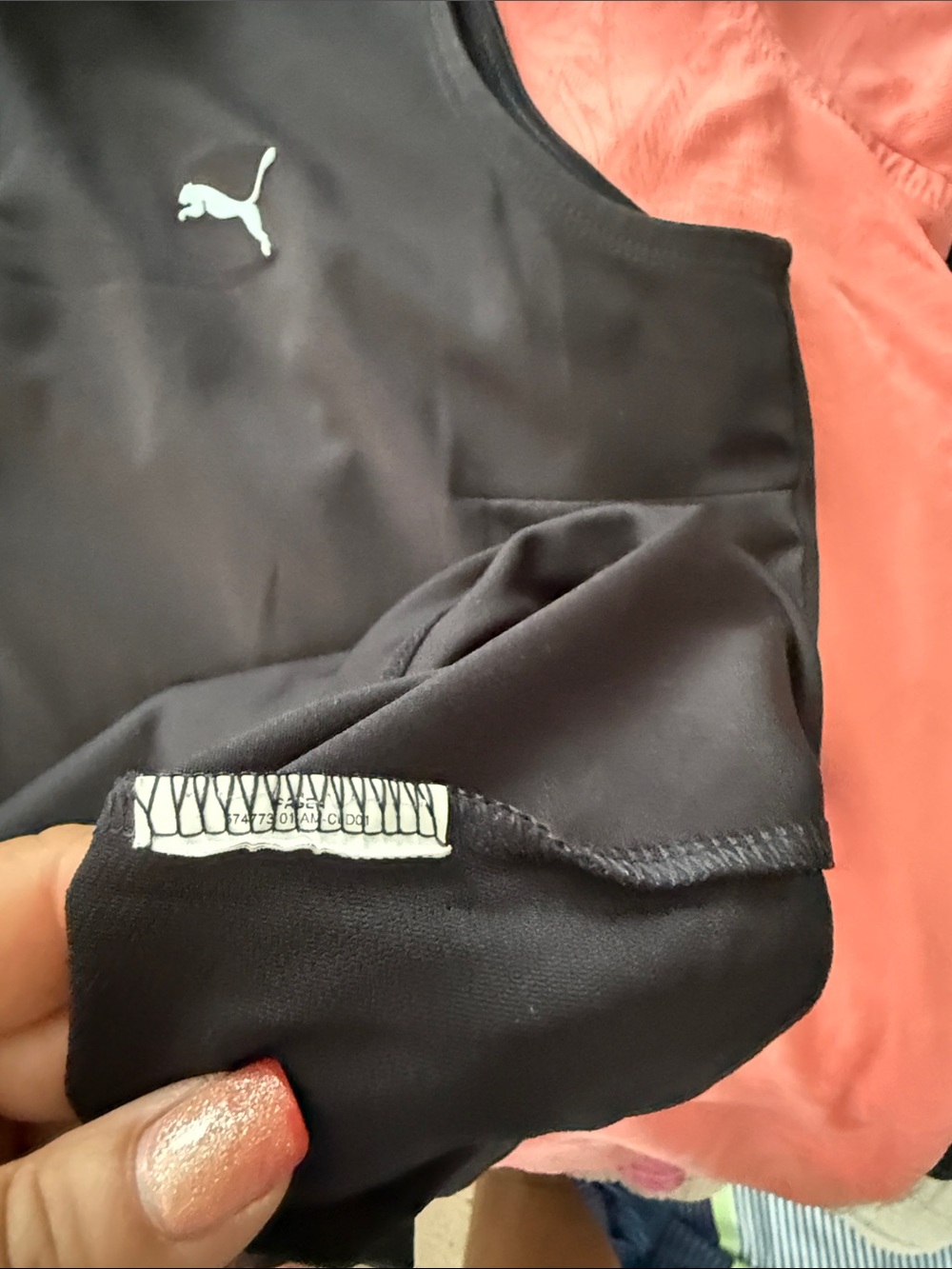 Puma Black Sleeveless Polo Tank with White Logo - Picture 5 of 5